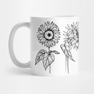 Sunflower Minimalistic Art Artsy Japanese Brunch Vintage Mug